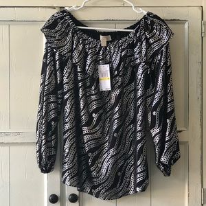 NWT Michael Kors Fashion Basics in Black and Silver MEDIUM